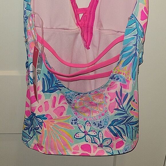 NWT Lilly Pulitzer Nara Tankini Top Size 6 Seaglass Aqua Rainforest retreat - Picture 6 of 10